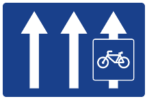 Track reserved for cycles adjacent to the road
