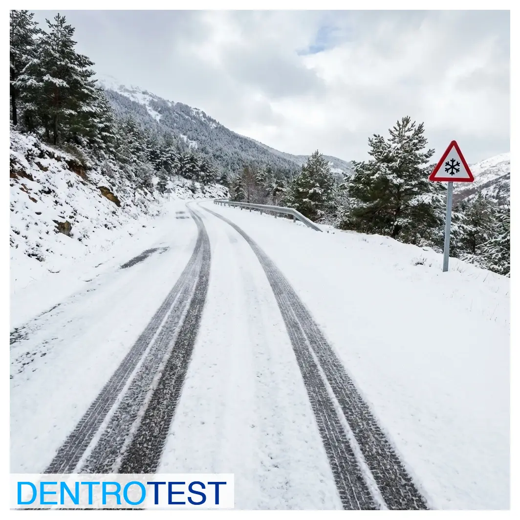 When it is snowing and snow accumulates on the road, is it advisable to drive on the tracks or traces left by other vehicles?