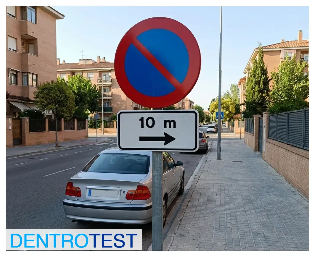 What does the supplementary panel with a figure and an arrow pointing to the right indicate when placed below a prohibition sign?