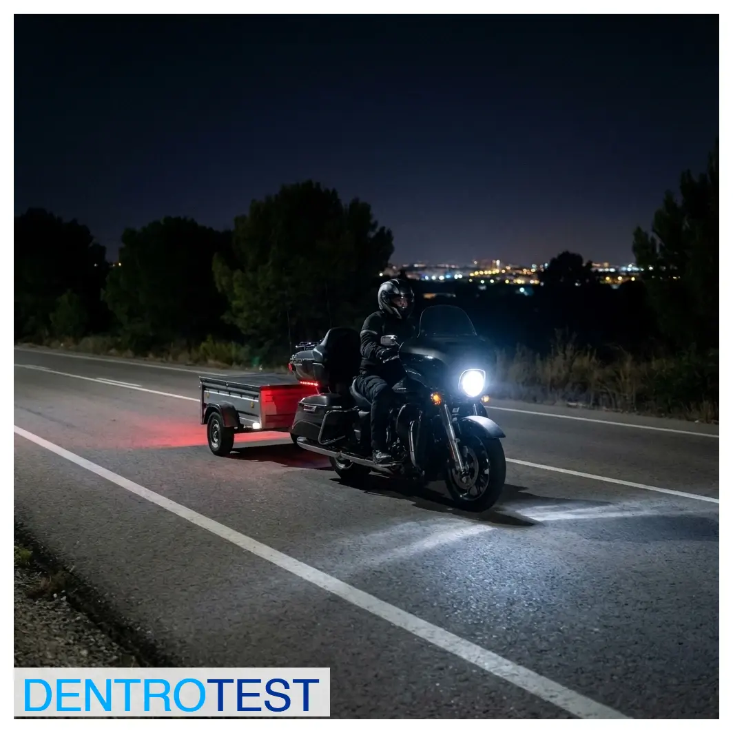 ¿Puede circular una motocicleta arrastrando un remolque entre la puesta y la salida del sol?