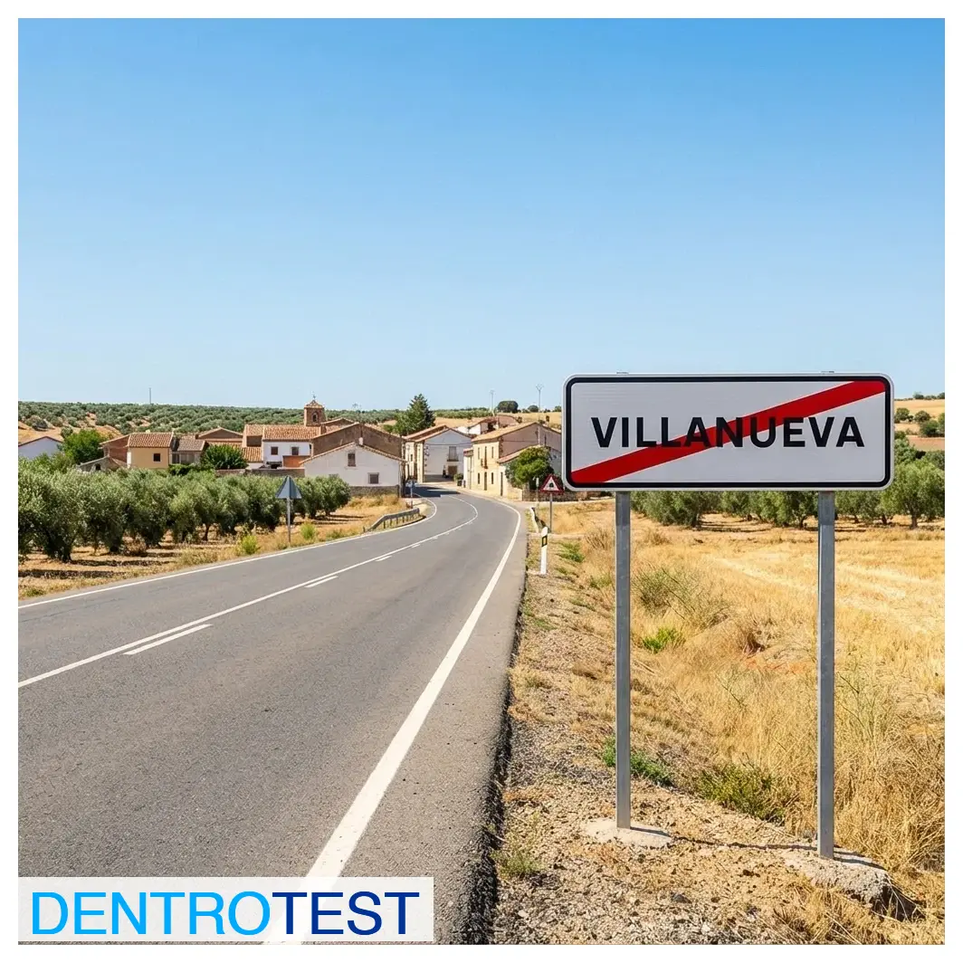 If you encounter a rectangular sign with a town name crossed out by a red strip, what does it indicate exactly?
