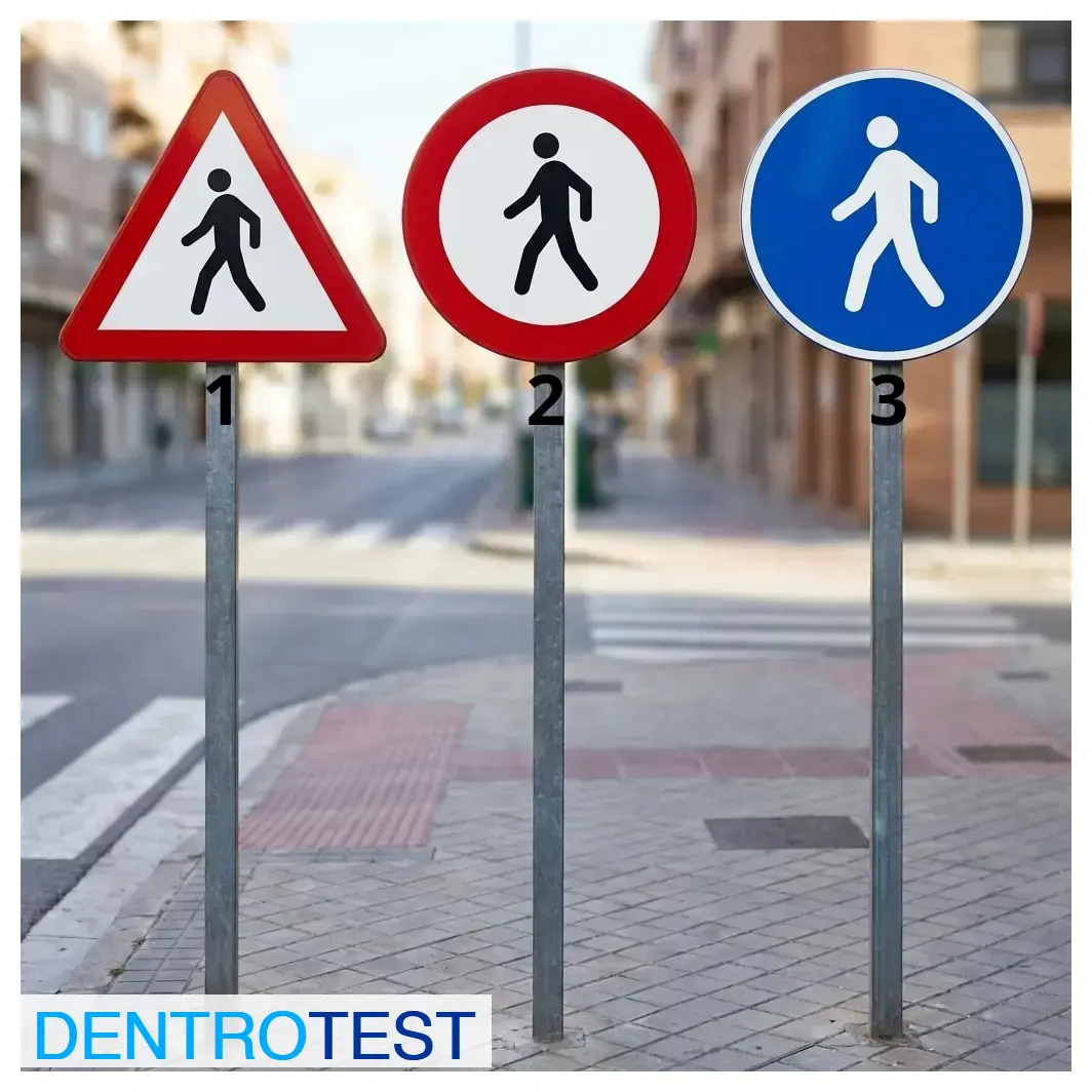 Which sign indicates a path reserved for pedestrians, obliging them to use it and prohibiting entry to other road users?