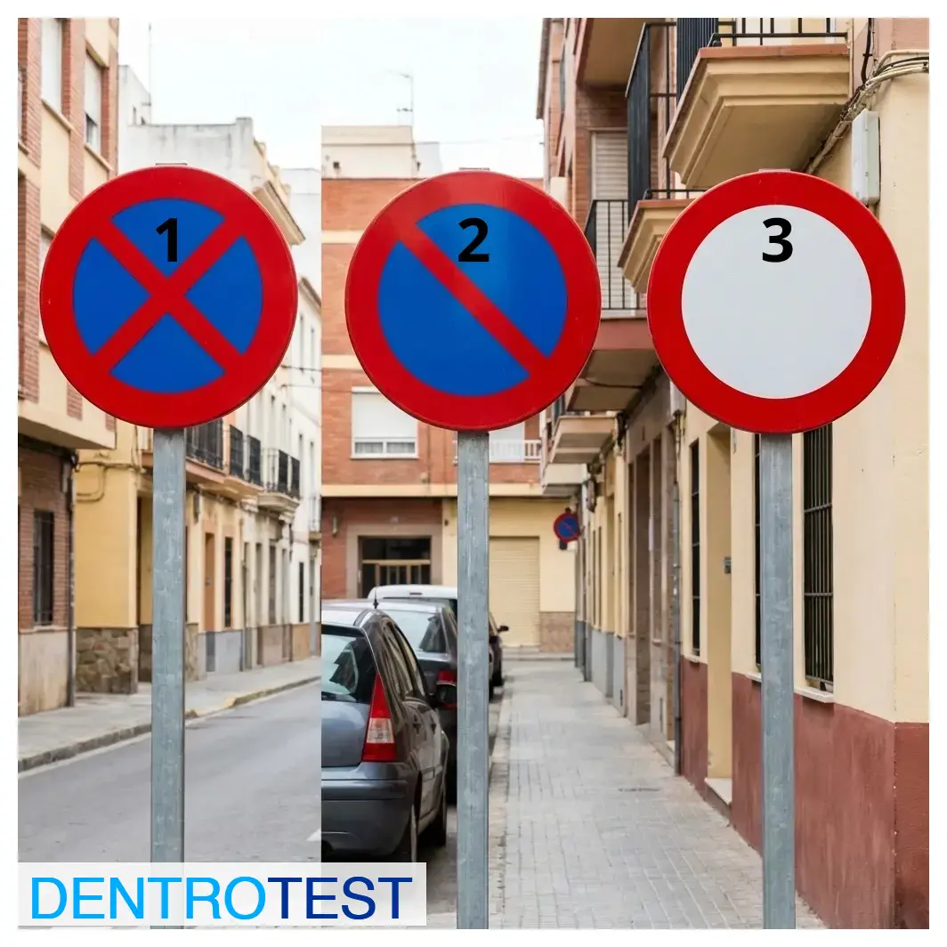 Which sign prohibits parking but allows stopping?