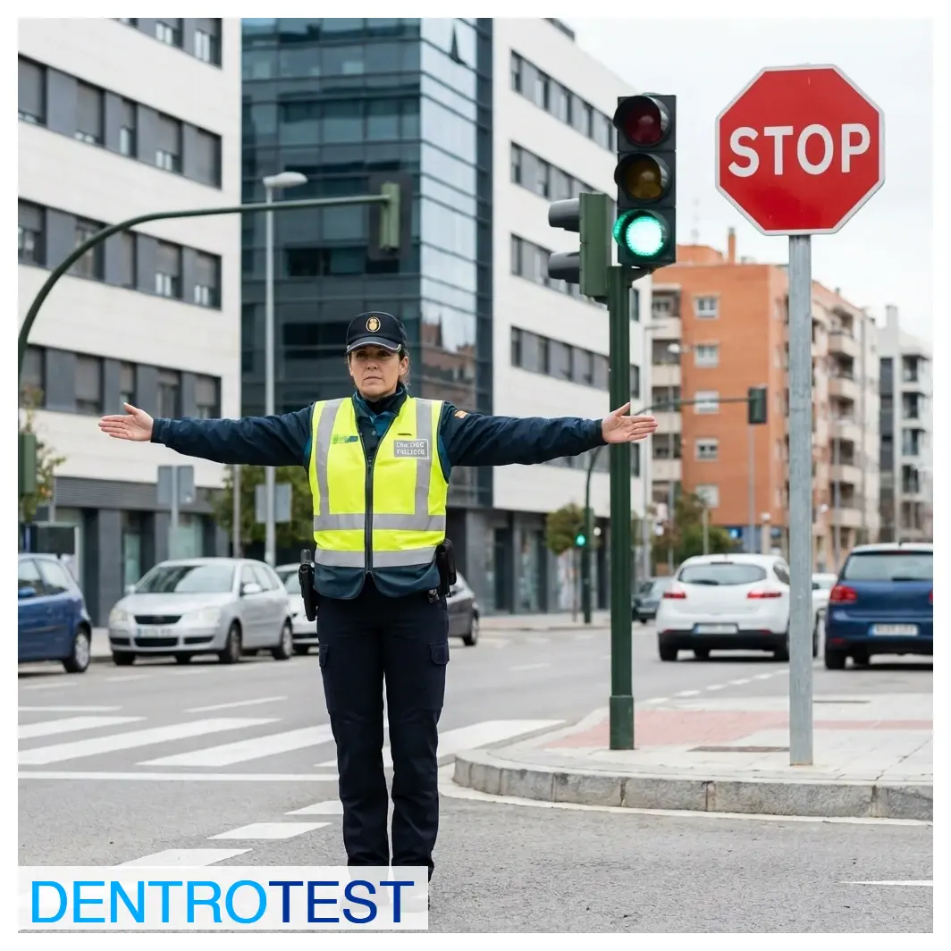 If a traffic officer lowers their arms immediately after holding them horizontally outstretched, what must you do?