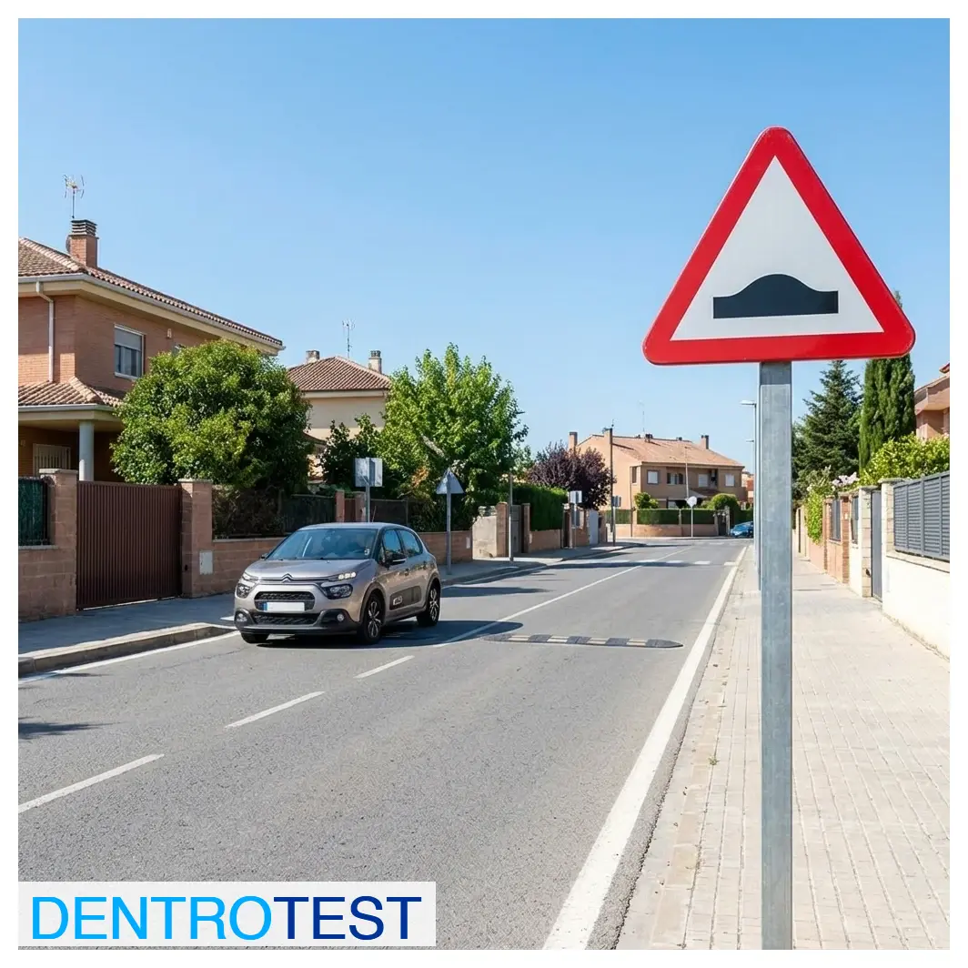 What specifically does the P-15a warning sign showing an elevation in the profile indicate?