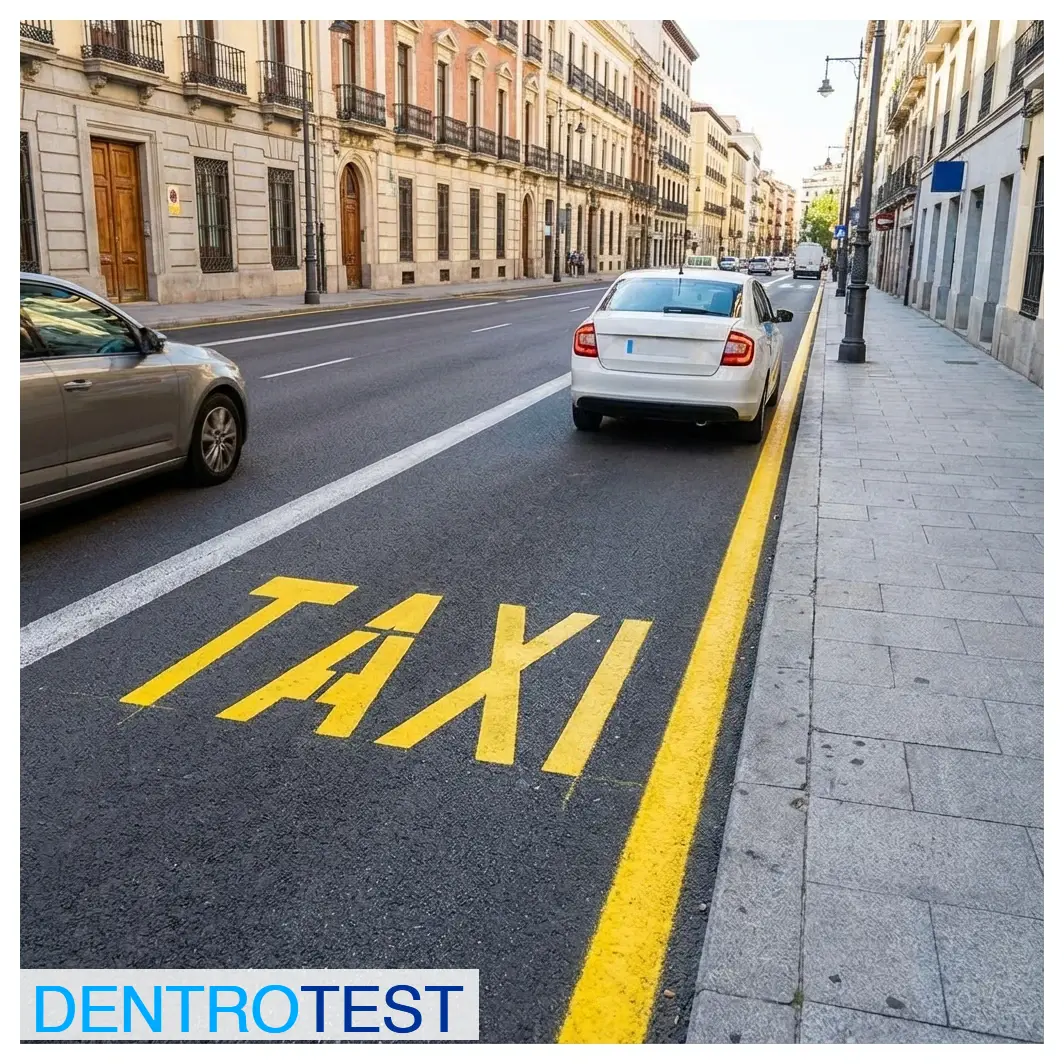 May a private car drive in a lane reserved by road markings with the inscription 'TAXI'?