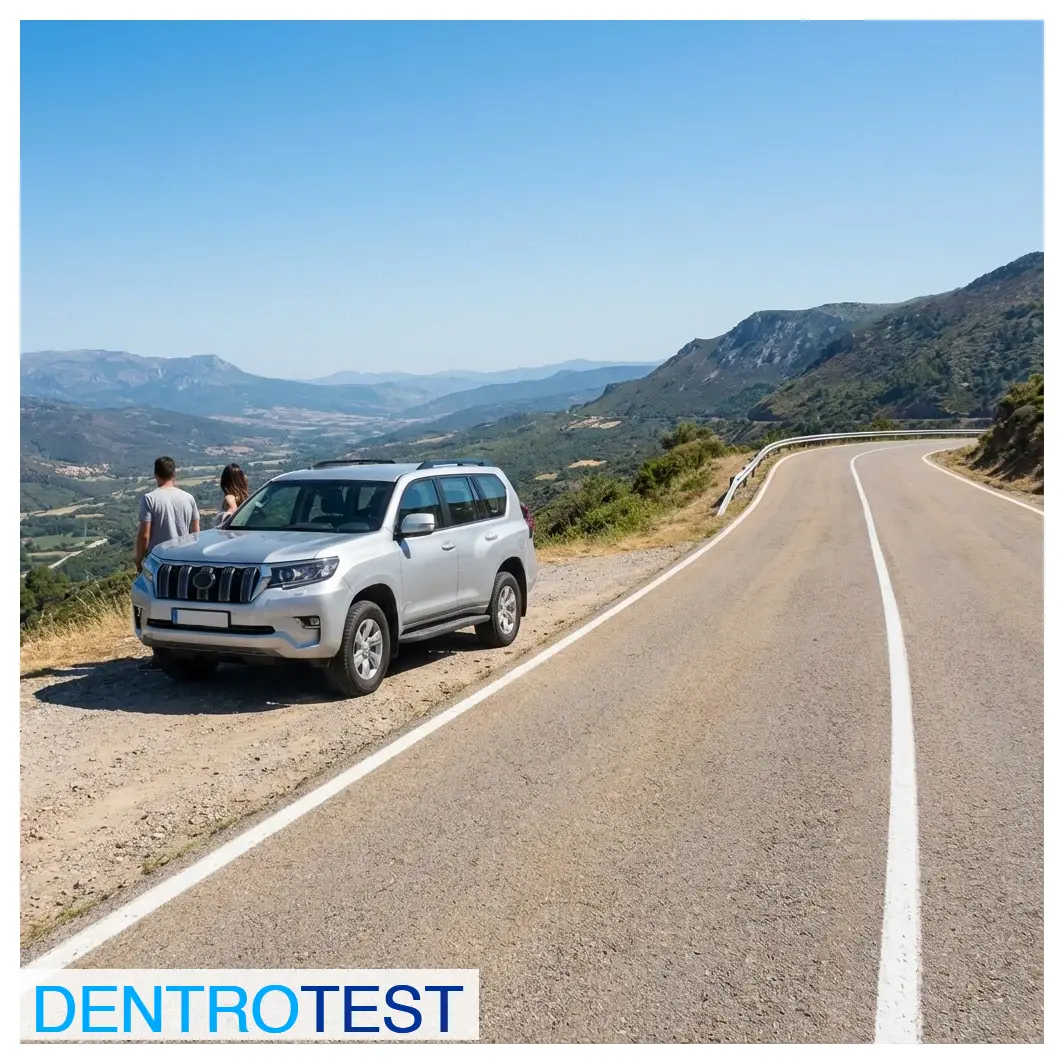 Is it permitted to stop on the driveable shoulder of an interurban road to enjoy the view?