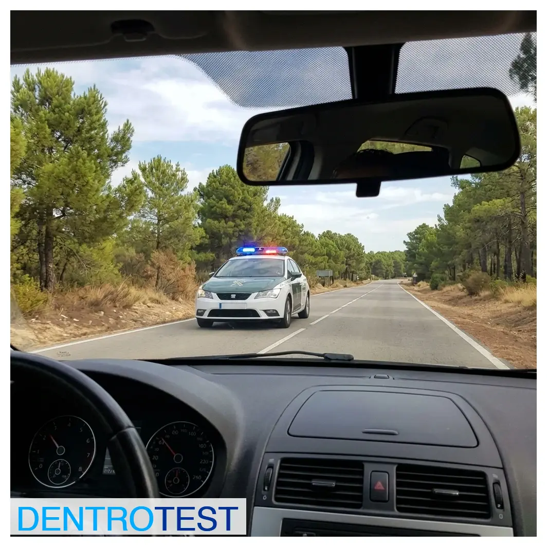 If you see a police car on emergency service with flashing lights in your rear-view mirror, how should you act to facilitate its passage?