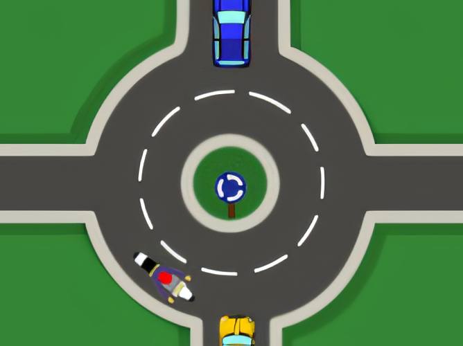 Driving our motorcycle on a two-way road, on which side should we leave a square?