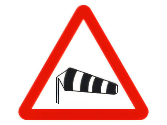 In what situation does the wind imply a greater risk for riding a motorcycle?