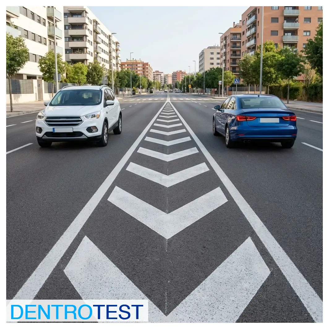 Is it permitted to cross the lines of a chevron-marked area to change lanes?