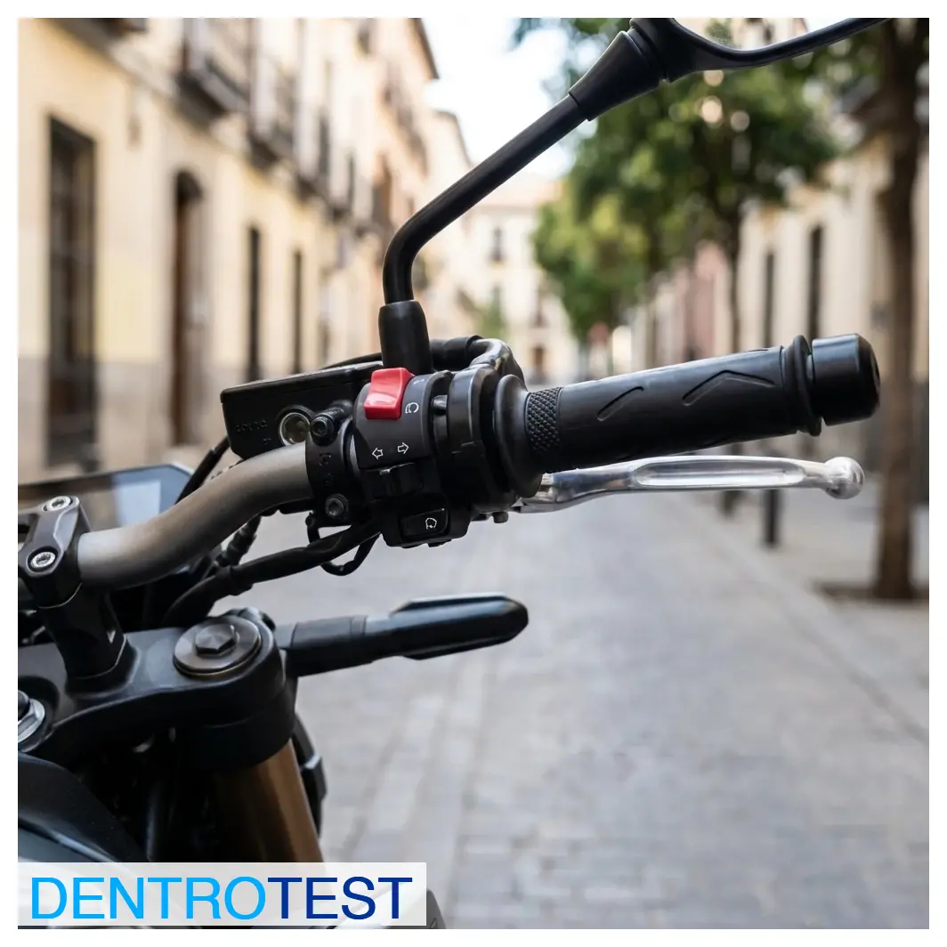 En la disposición habitual de los mandos de una motocicleta, ¿qué mecanismo se acciona con la mano derecha?