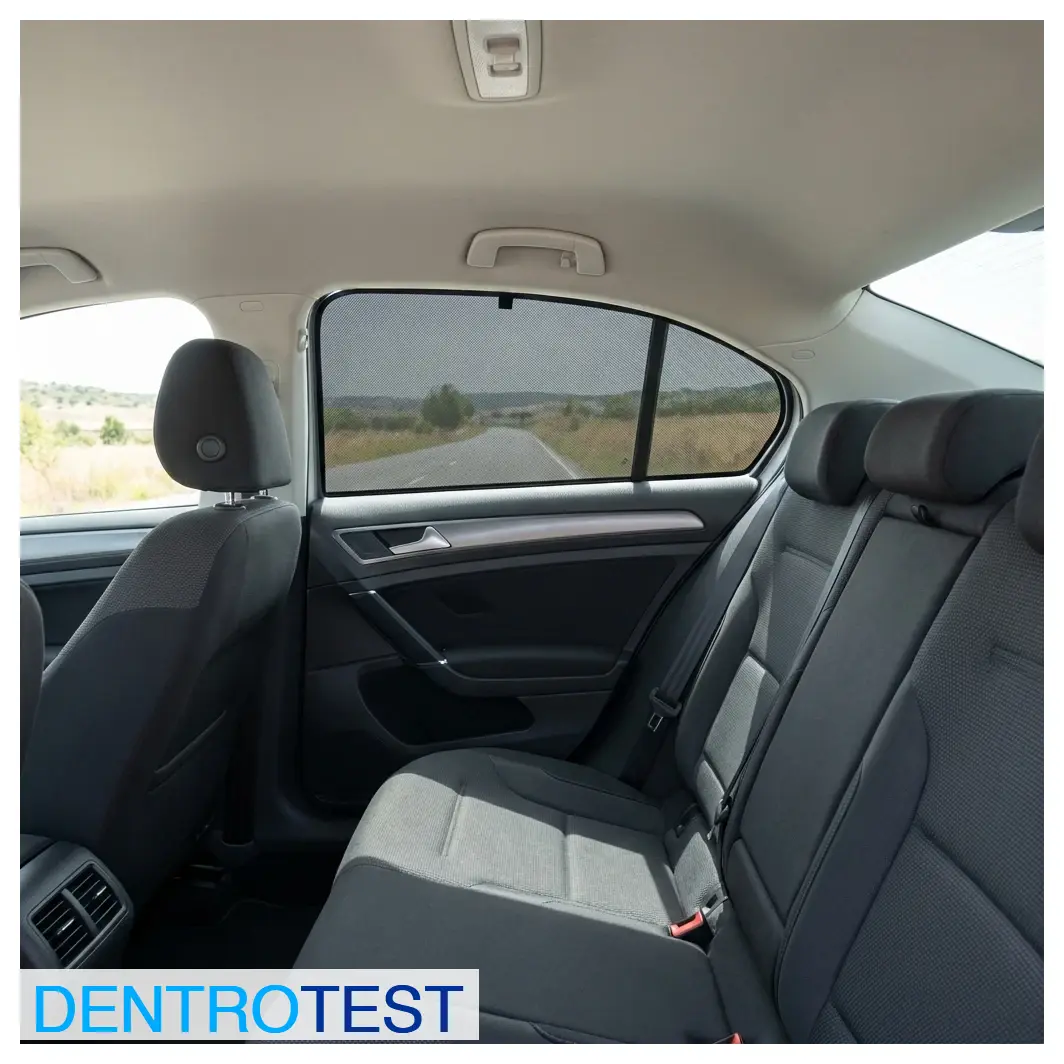 Is it permitted to place sunshades on the rear window of a passenger car?