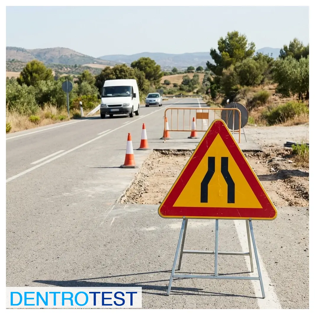 What do vertical warning signs indicate when they have a yellow background?