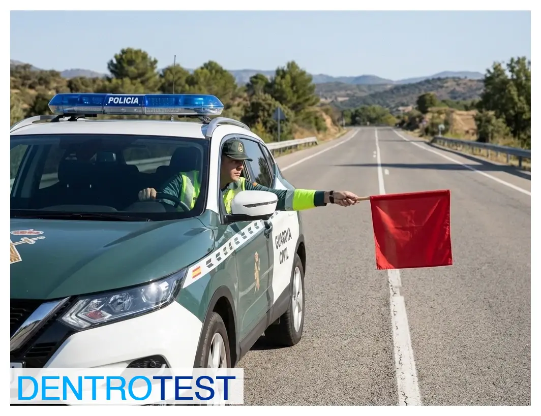If you observe a law enforcement vehicle displaying a red flag, are you allowed to proceed?