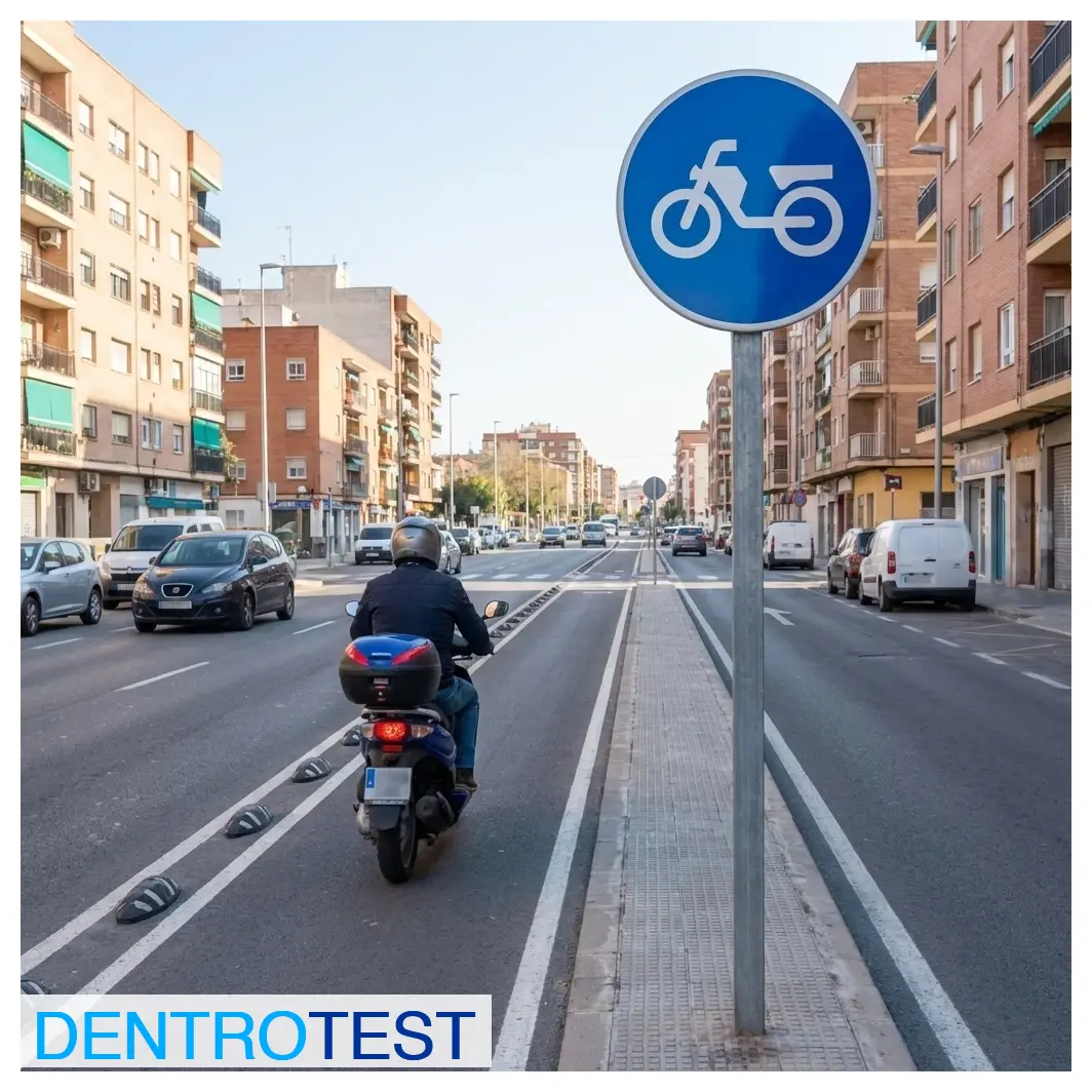 What does this round blue sign indicate when situated at the entrance of a road?