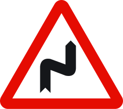 P-14a Dangerous curves to the right