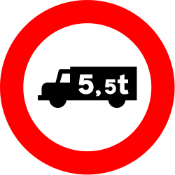 R-107 No entry for goods vehicles exceeding the indicated authorized mass
