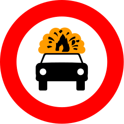 R-109 No entry for vehicles carrying explosive or flammable goods