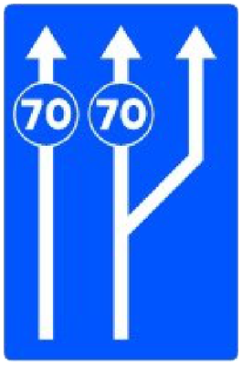 S-50c Lanes reserved according to the signed speed