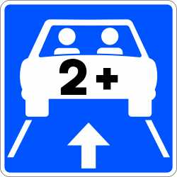 S-51b Lane reserved for high-occupancy vehicles (HOV)